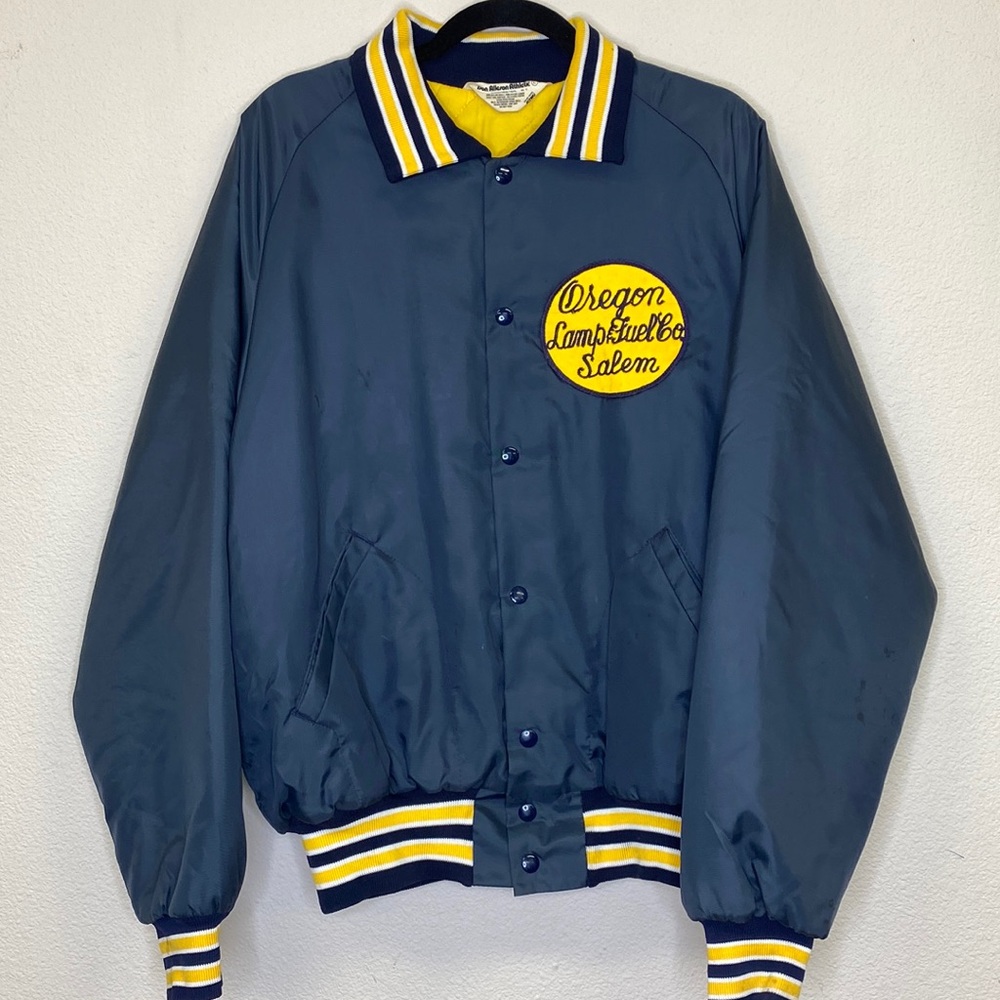Vintage Nylon Quilted Athletic Jacket Men's Size Large